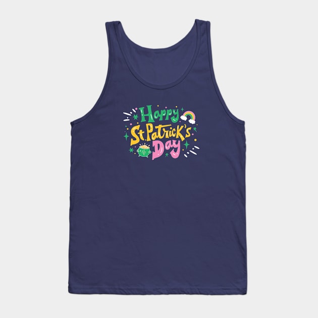 Colorful Happy St. Patrick's Day with Rainbow and Pot of Gold Tank Top by SLAG_Creative